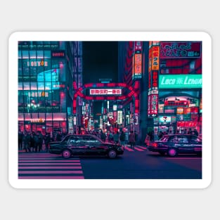 Cyberpunk Tokyo Street Sticker